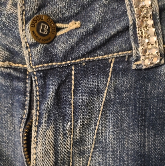 Bisou Bisou size 8 rhinestone bling blue jeans - Picture 7 of 16